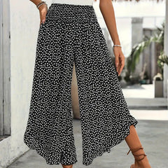 Women's Flowy Pants With A High Waist And Wide Legs