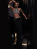 Beading Tank Maxi Long Two Pieces Skirt Bandage Celebrity Designer Set
