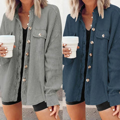 Women's casual cardigan with patch pockets
