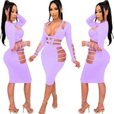 Long Sleeve Night Birthday Party Bodycon Dress