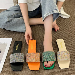 Glitter Slides Flat Shoes