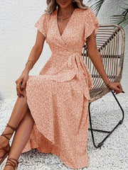 Women's V-Neck Short Sleeve Dress