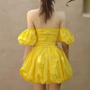 Casual Solid Slash Neck Off Shoulder Patchwork Folds Tunic Bow Mini Dress