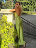 Casual Backless Solid Satin Sleeveless Halter Neck Slim Evening Party Maxi Dress