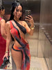 Trendy Backless Bandage Irregular Bodycon Skinny Maxi Dress