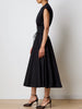 Elegant Solid Spliced Lace Up Slimming O-Neck Sleeveless High Waist Midi Dress