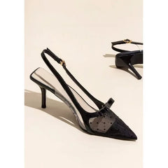 Sandals Flat Baotou Mesh Breathable Bow-knot Sandalias Low Heel