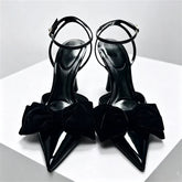 Elegant Bow Designer Black High Heel