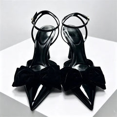 Elegant Bow Designer Black High Heel