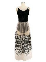 Casual V-Neck Sleeveless Polyester Floor Length Semi Formal Party Dresses