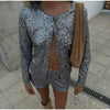 Elegant O-neck Single Breasted Jacket Mini Short Pants Set