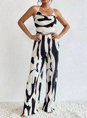Sleeveless Zipper Fly Top High Waist Office Lady Pant Two Piece Set