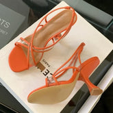 Transparent PVC Cross Tied High Heel