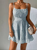 Casual Spaghetti Strap Strapless Cool Skirt Small Floral Halter Tierred Mini Dress
