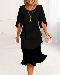 Women's Elegant Comfort Ruffle Dress