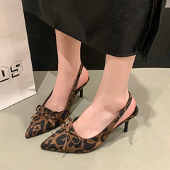 Leopard Print Pointed Toe High Heel