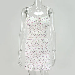 Lace V Neck Strap Off the Shoulder Bodycon Print Chiffon Mini Dress
