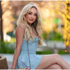 Casual V-Neck Backless Sleeveless Lace-up A-line Halter Mini Dress