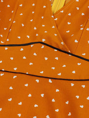 Heart Print Short Sleeve Mini Dress
