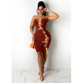 Elegant Sleeveless Strapless Hollow Out Party Dress