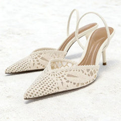 Luxury Hollow Woven Design High Heel