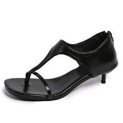 Narrow Band T-strap Flip&flop Sandals Elegant Ladies Thin High Heel