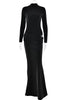 Casual Patchwork Satin One Shoulder Sleeveless Maxi Dress