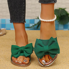 Slippers Sandals Slides Bow Keep Warm Shoes