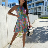 Floral Sleeveless Causal Printed Mini Dress