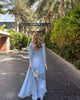 Elegant Shawl-Collar Cape Cover Up Ruffle Beach Style Long Dress