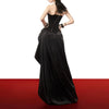 Elegant Strapless Sleeveless Top High Waist Patchwork Ruffles Fold Skirt Two Piece Sets