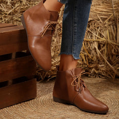 Ankle Boots Lace Up Leather Shoes