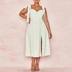 Vesitidos Spaghetti Strap Bow Midi Celebrity Dresses