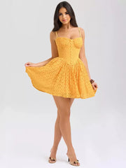 Elegant Sweetheart Neckline Backless Graduation Dating Lace Sundress
