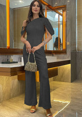 Luxury Elegant Backless One-Shoulder Pants One Pieces Romper Jumpsuit
