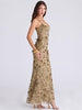 Elegant Beaded Sequin Backless Sleeveless Evening Gown