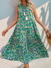 Women's Summer Sleeveless Bohemian Printed Dress