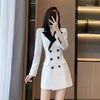 Elegant Temperament Long-sleeved Waisted Suit Slim Skirt Blazer Dress