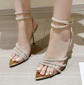 Pointed Toe Rhinestone High Heel