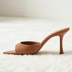 Pointed Toe Slippers Peep Toe Heel