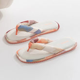 Comfortable Cotton Non-slip Flat Slipper Clip Toe Designer Flip Flops Mixed Colors Holiday Beach Shoes