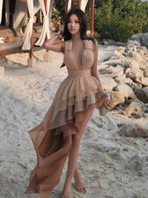 Tierred Tassel Backless Sleeveless Halter Lace Pleated Beach Vacation Party Bodycon Dress