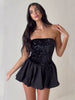 Elegant Sequin Patchwork Ruched Sleeveless Strapless Mini Dress