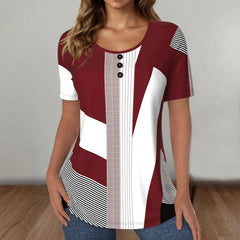 Women's Colour Block Striped T-Shirt