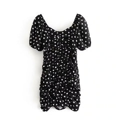 Elegant Polka Dot Short Sleeve Bodycon Mini Dress