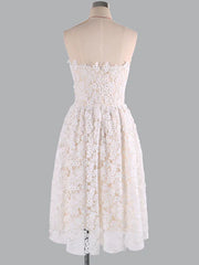 Lace Dress Women's Sweetheart Neckline Pleated Fit Flare Dress