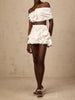 Elegant Strapless Spliced High Waist Patchwork Folds 3D Flower Two Piece Sets