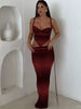 Elegant Strapless Hot Low Neck Irregular Shape Camis+Bandage Cut Out Maxi Dress