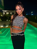 Beading Tank Maxi Long Two Pieces Skirt Bandage Celebrity Designer Set