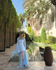 Elegant Shawl-Collar Cape Cover Up Ruffle Beach Style Long Dress